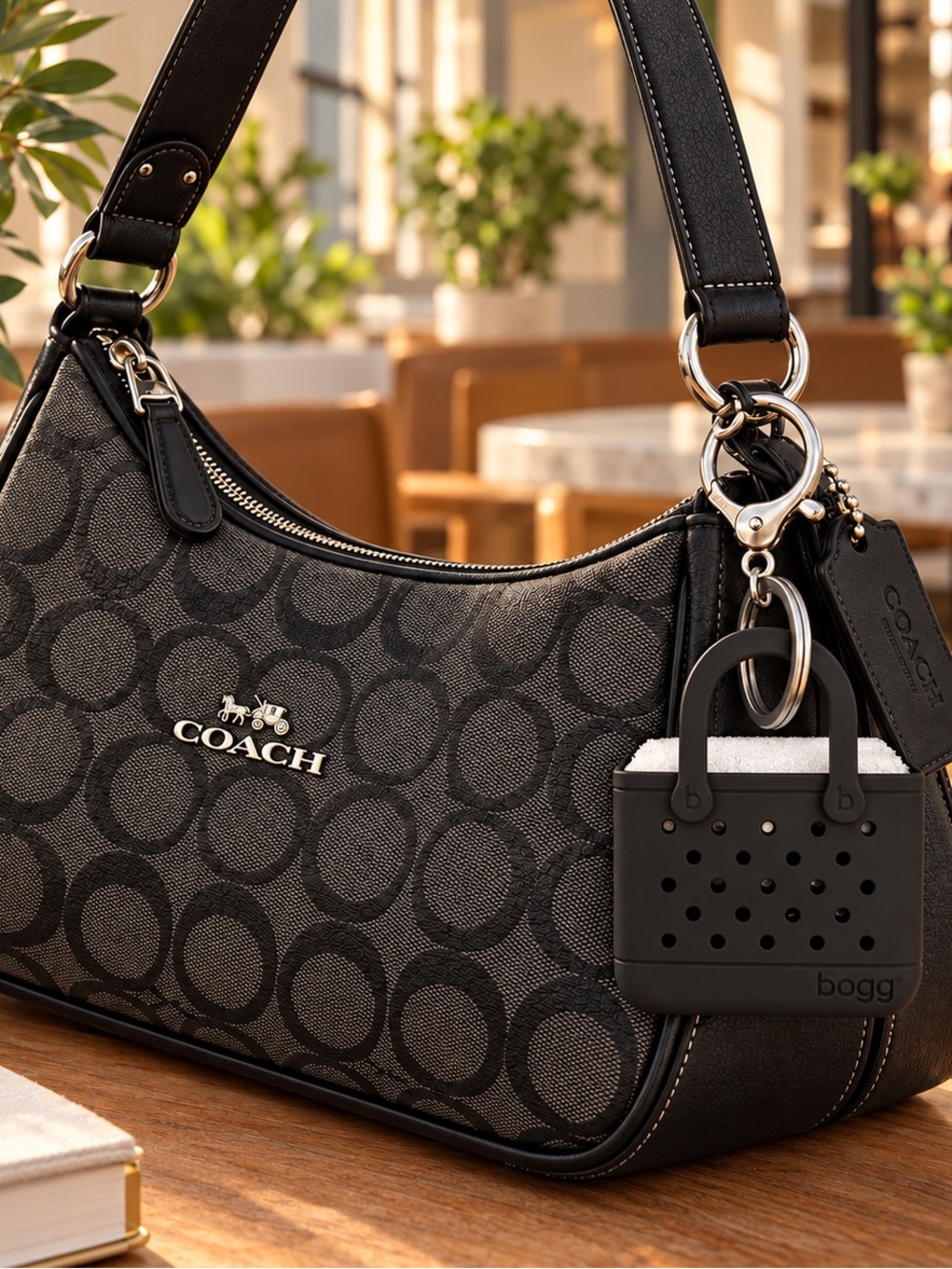 Bogg Bag Tiny Tote Black Keychain
